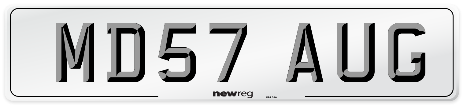 MD57 AUG Number Plate from New Reg